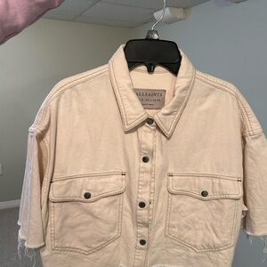 All Saints Women's Beige Jean Jacket